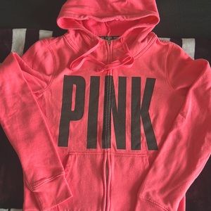 PINK Cowl Neck Full Zip Jacket